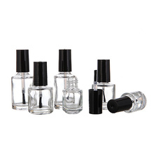 custom 2ml 3ml 4ml 5ml 6ml 7ml 8ml 9ml 10ml 12ml 15ml Empty clear square glass Nail Polish Bottles with Brushes